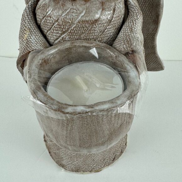 vintage clay pottery candle tealight holder angel choir folkart sculpture figure - Picture 15 of 15